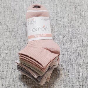 Lemon Super Soft Quarter Socks Women's 8 pair Shoe Size 5 - 9.5